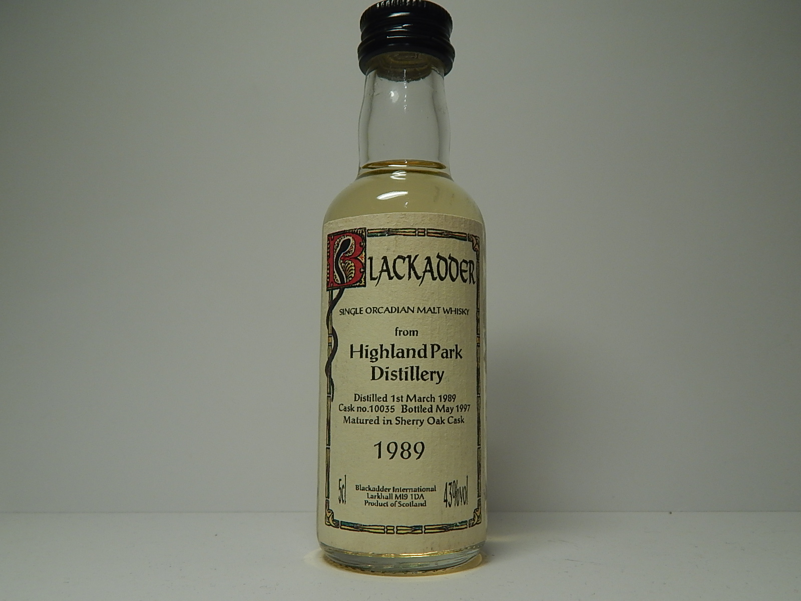 Sherry Oak Cask SOMW 8yo 1989-1997 "Blackadder" 5cl 43%vol